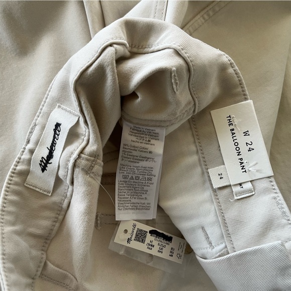 NWT Madewell Balloon Pant in Form Grey Khaki Cream Size 24 Barrel Leg $138 NW467 - Picture 10 of 15